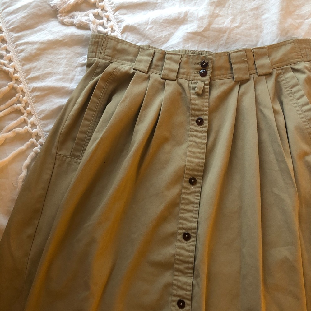 Silver cord khaki skirt